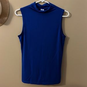 Encircled mock neck tank top size small, royal blue colour